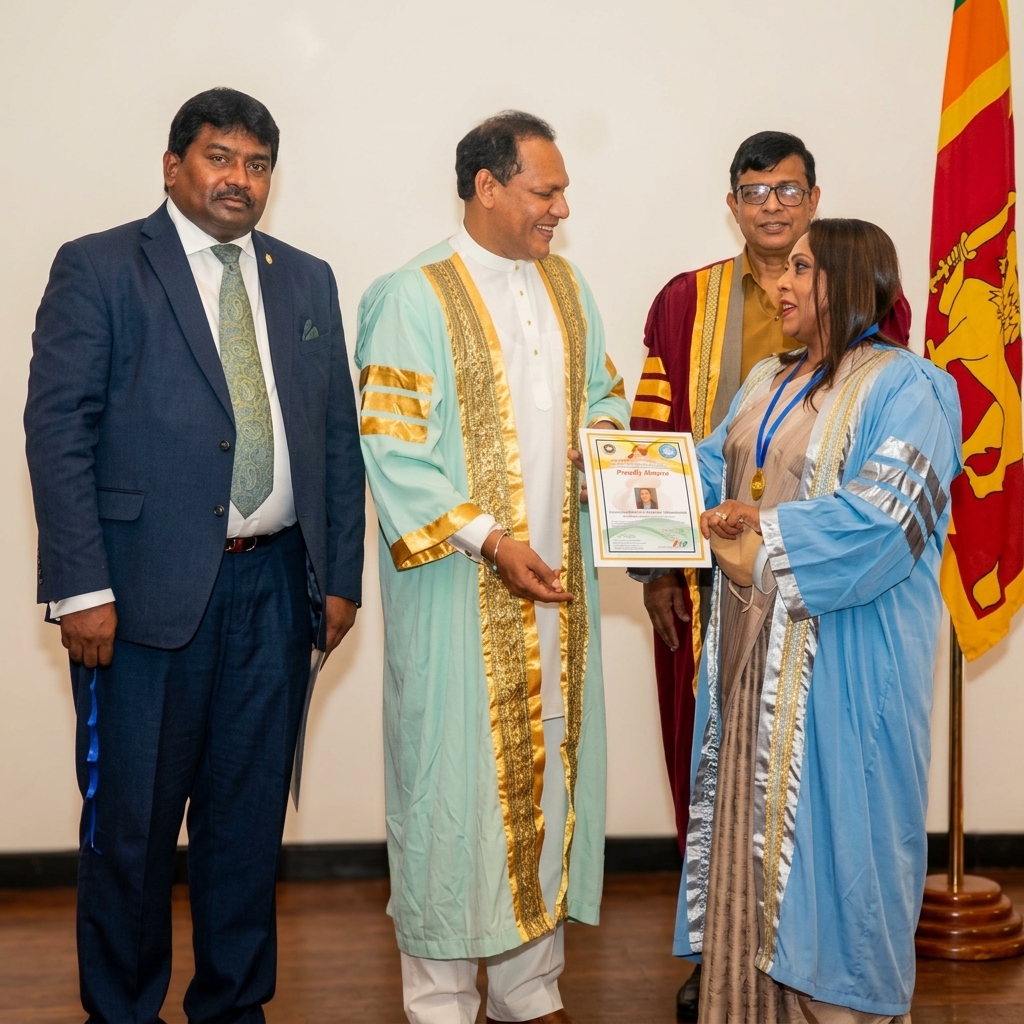 Dr. Mangalika receiving academic award